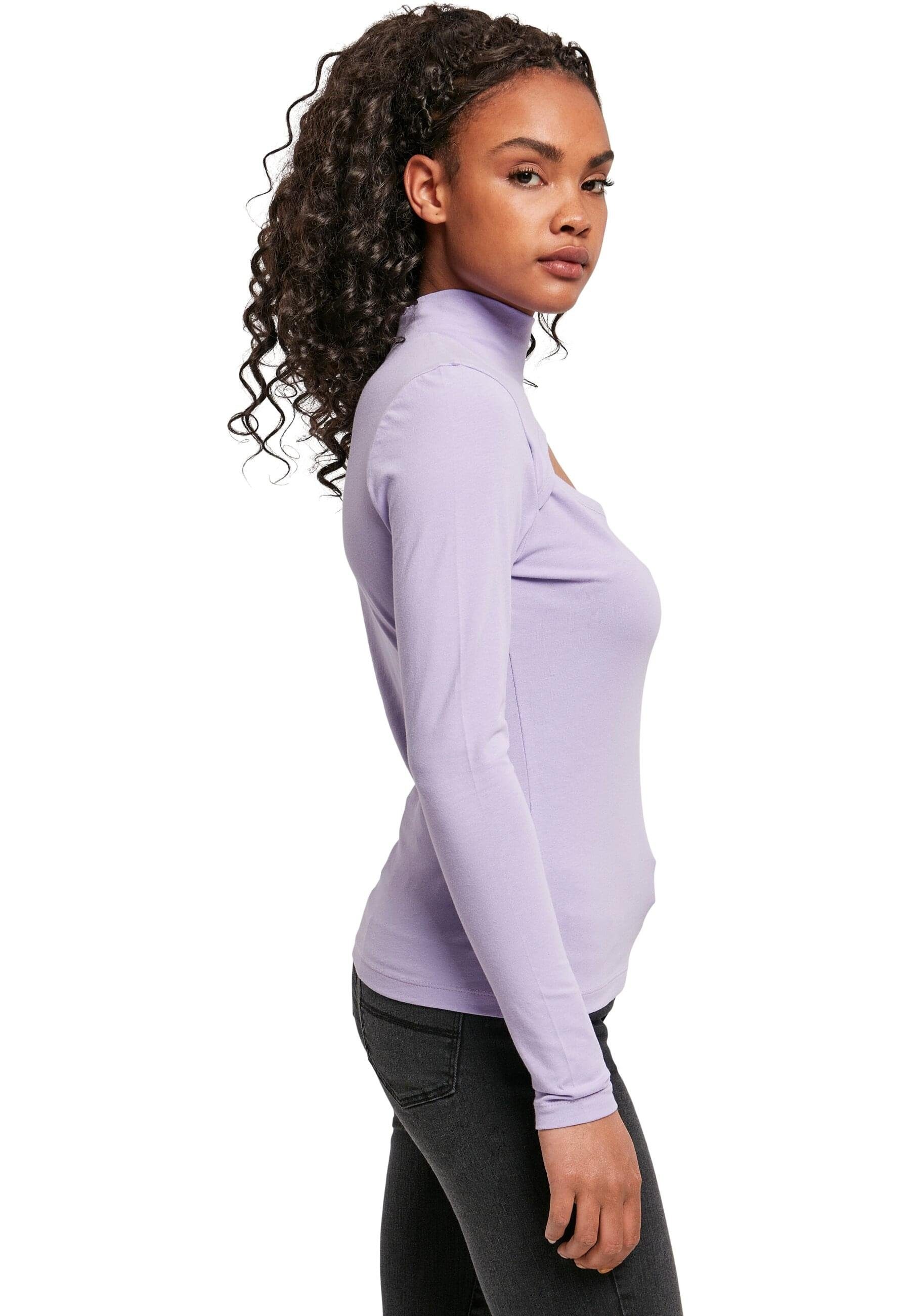 URBAN CLASSICS Langarmshirt Damen Ladies Cut-Out Turtleneck Longsleeve (1-tlg)