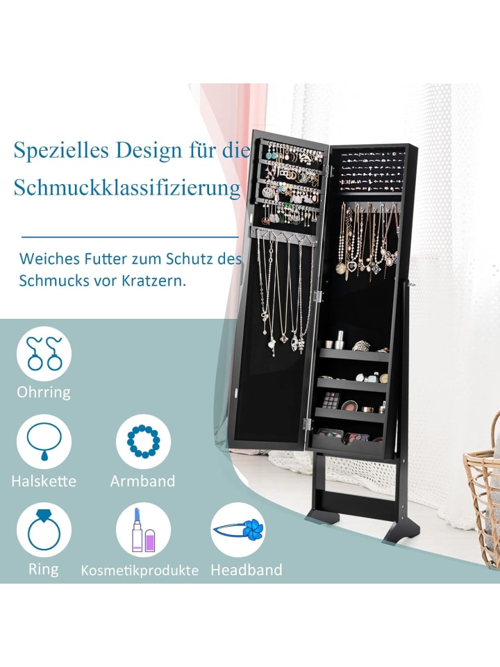 COSTWAY Schmuckschrank in Schwarz günstig kaufen onesize