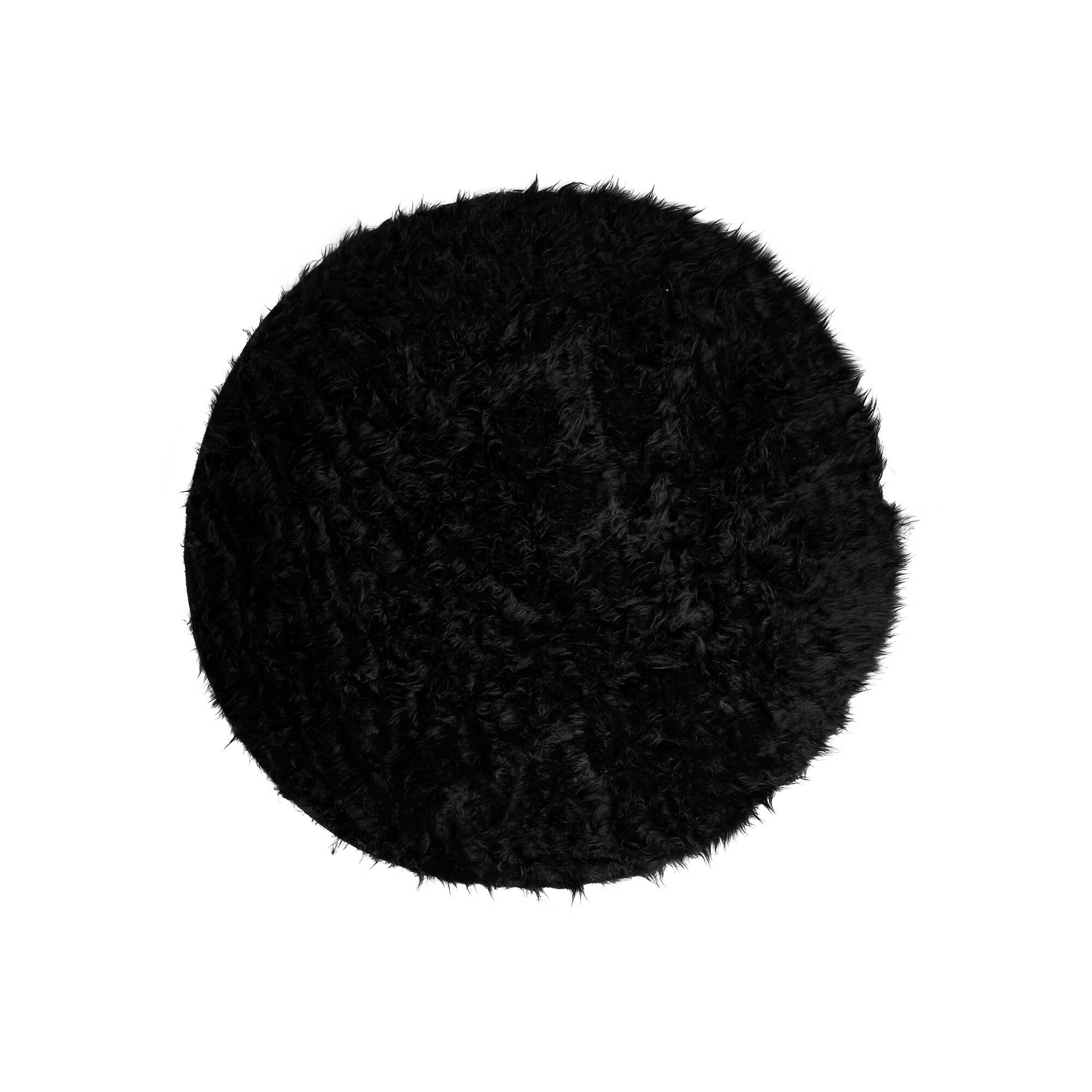 Tapis rond poils longs