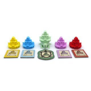 5 Player Stronghold & Alliance Tokens for Rising Sun – 25 Pieces