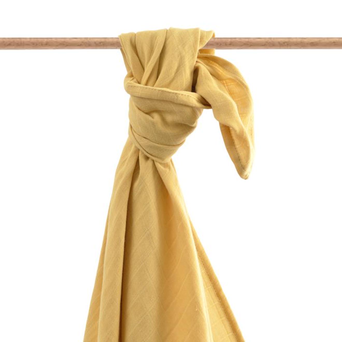 Maxi-lange en coton bio* uni Moutarde jaune
