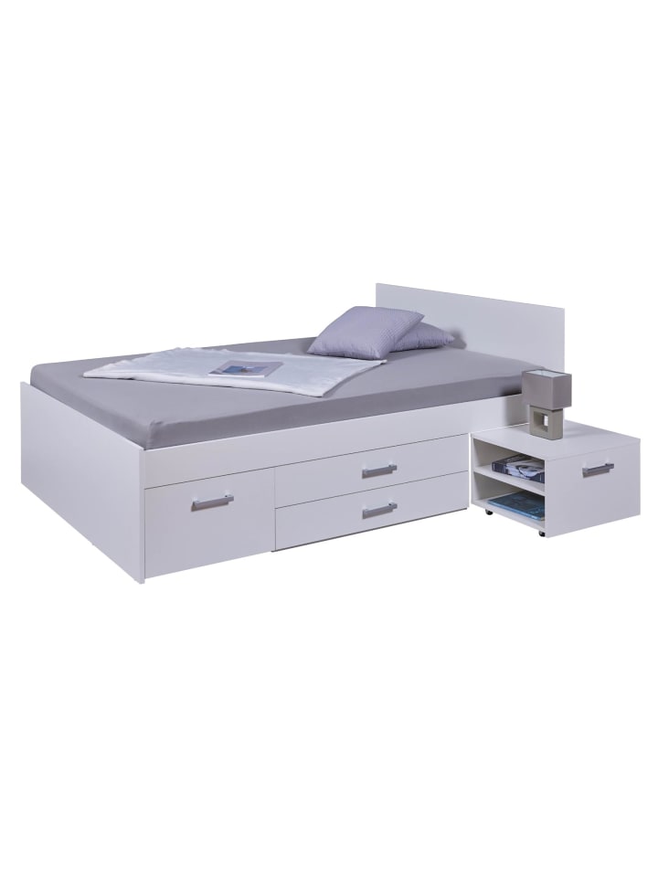 ebuy24 Bett Ranya Weiß 206 x 145 cm günstig kaufen onesize