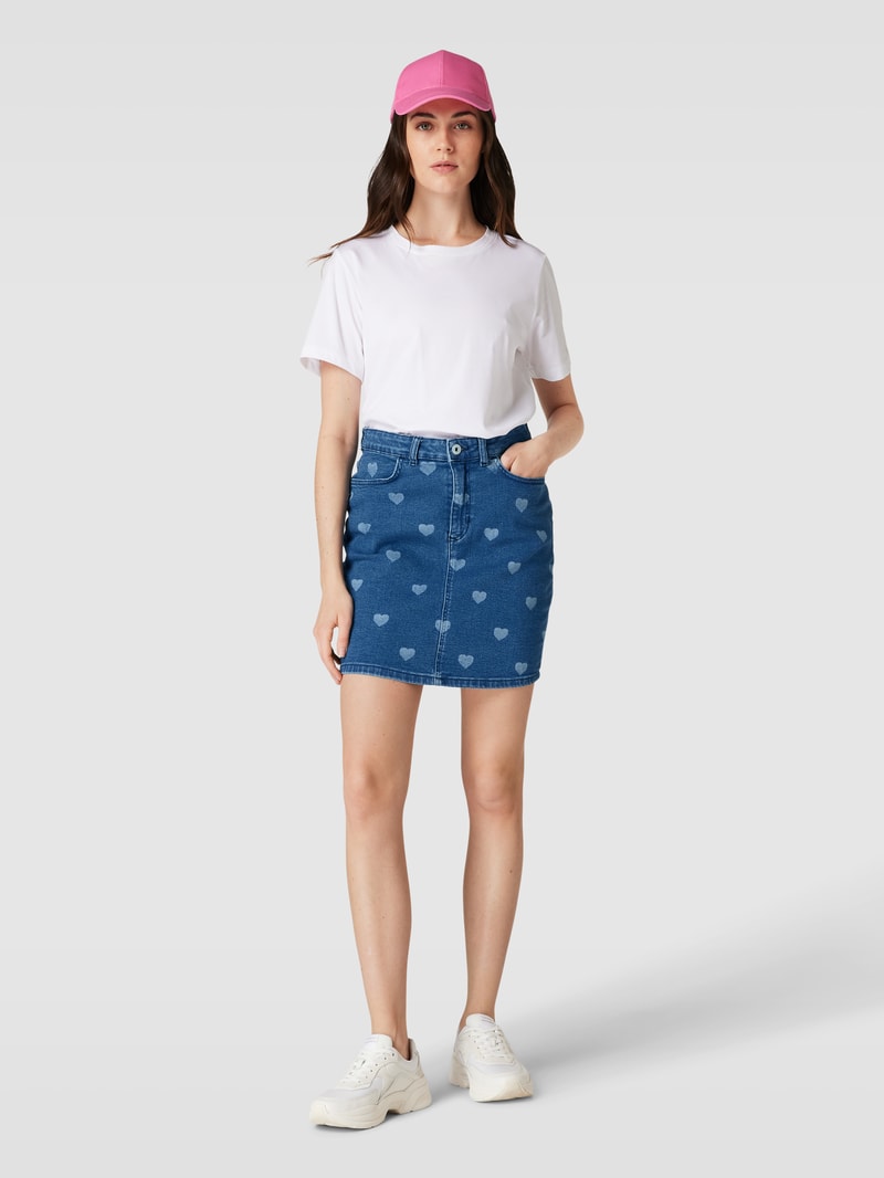 Jeansrock mit Allover-Print Modell 'Piper' in blau