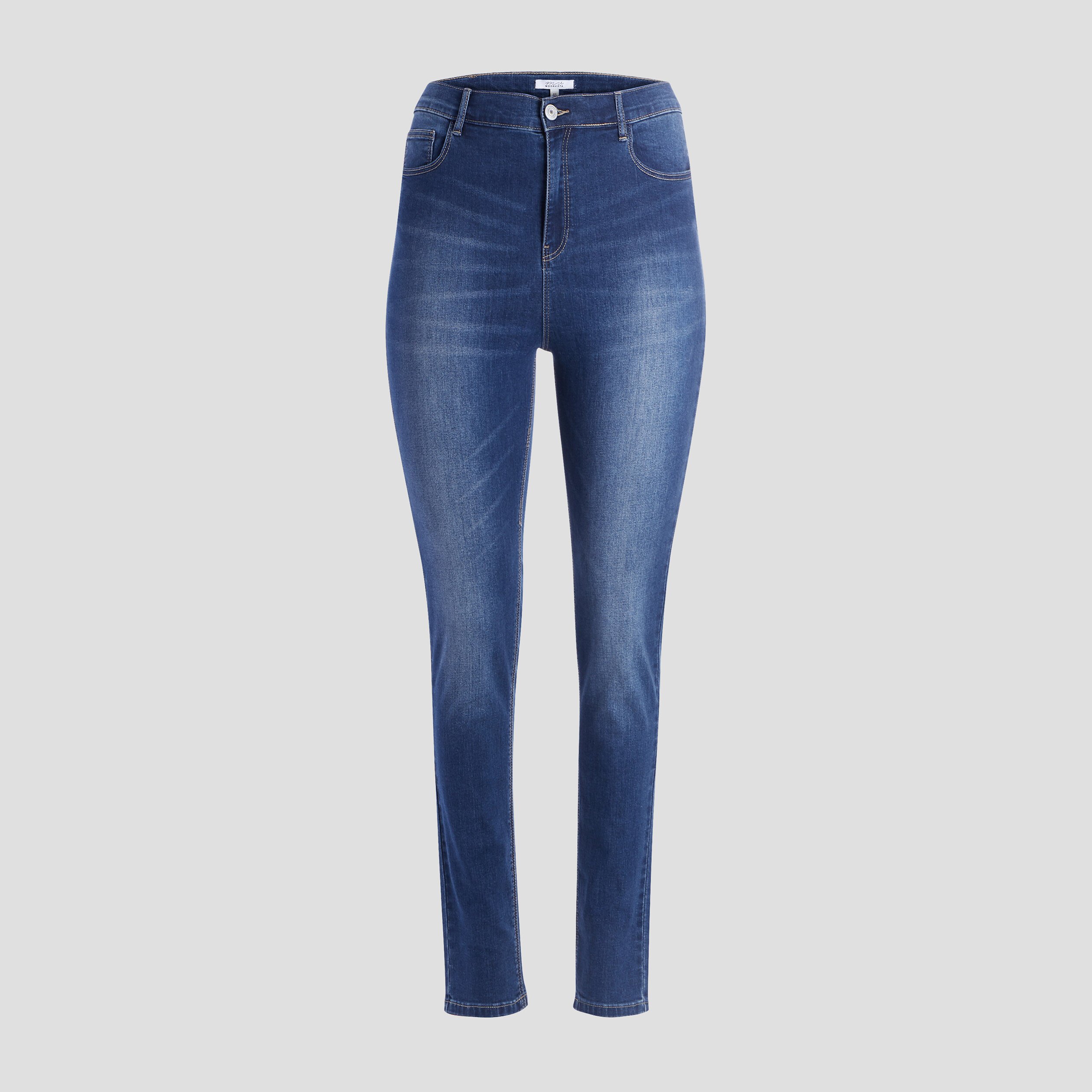 Jeans slim taille ajustable denim brut femme grande taille | La Halle