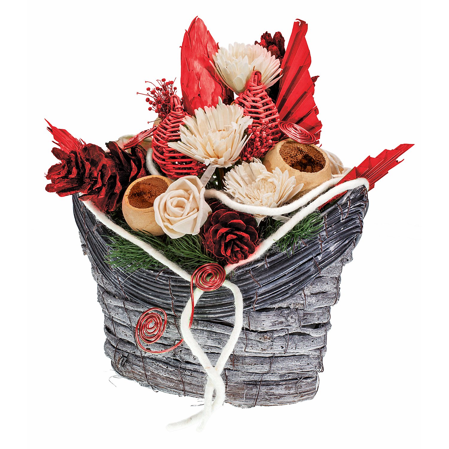 Exoten-Sortiment, rot-natur, 21 Teile