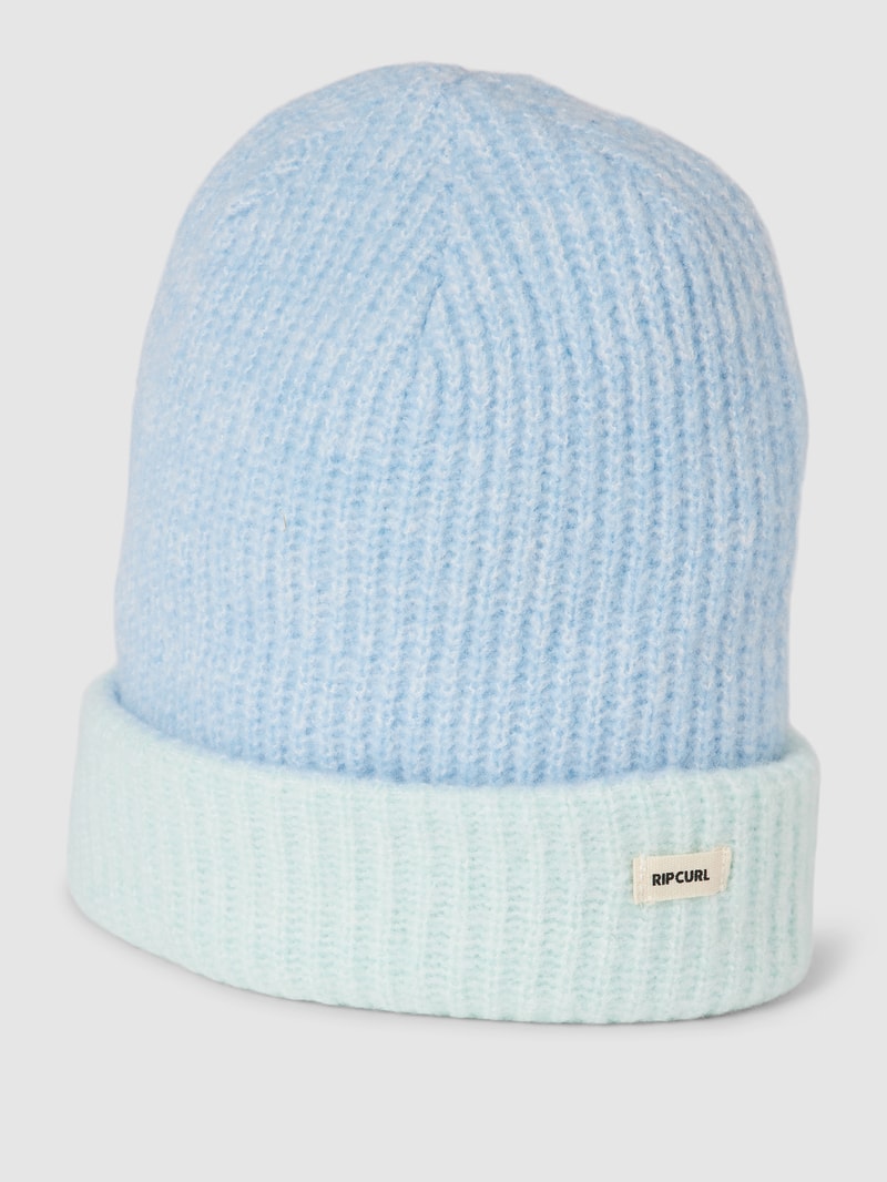 Beanie mit Label-Detail in Two-Tone-Machart in hellblau