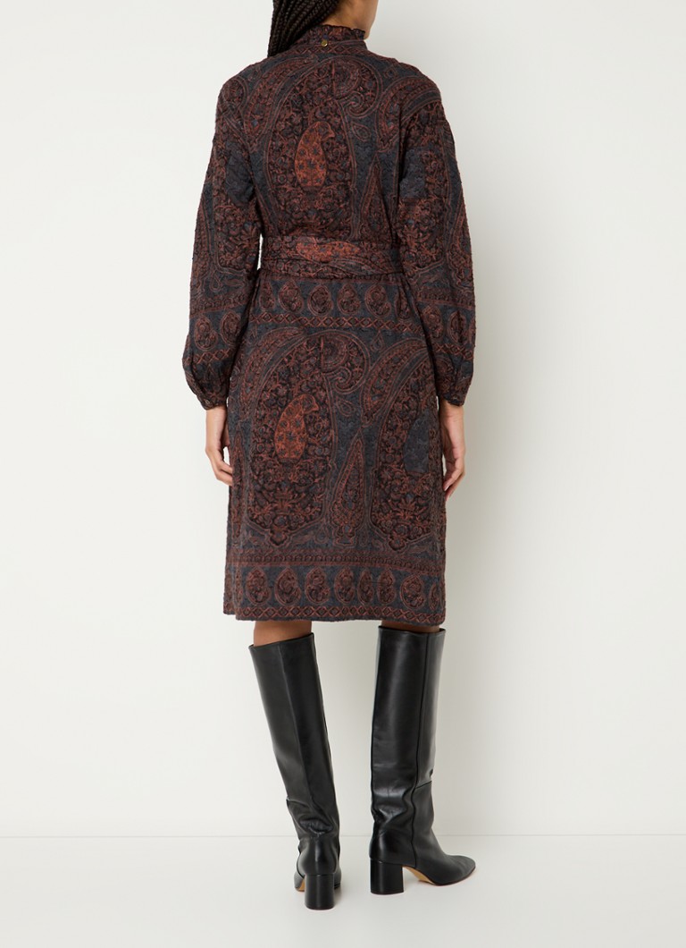 Antik Batik Tajaro midi tunic dress with paisley design and tie belt