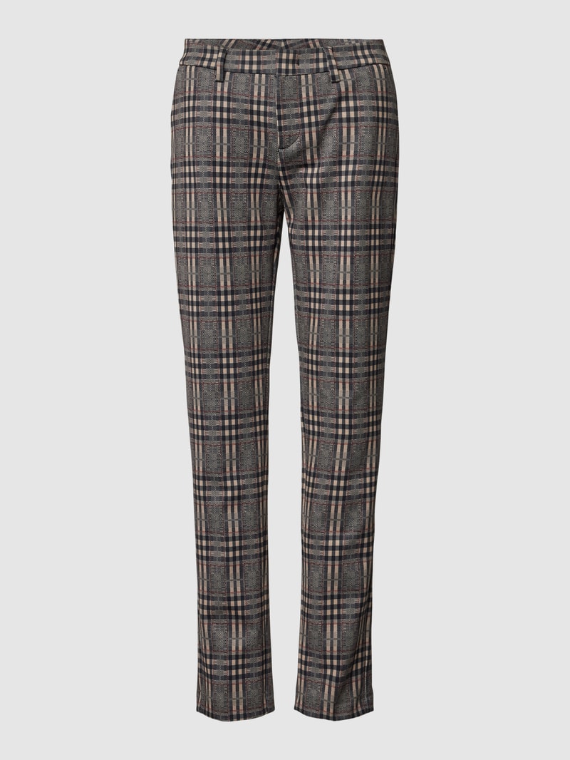 Hose mit Gitterkaro Modell 'CLARIS' in beige