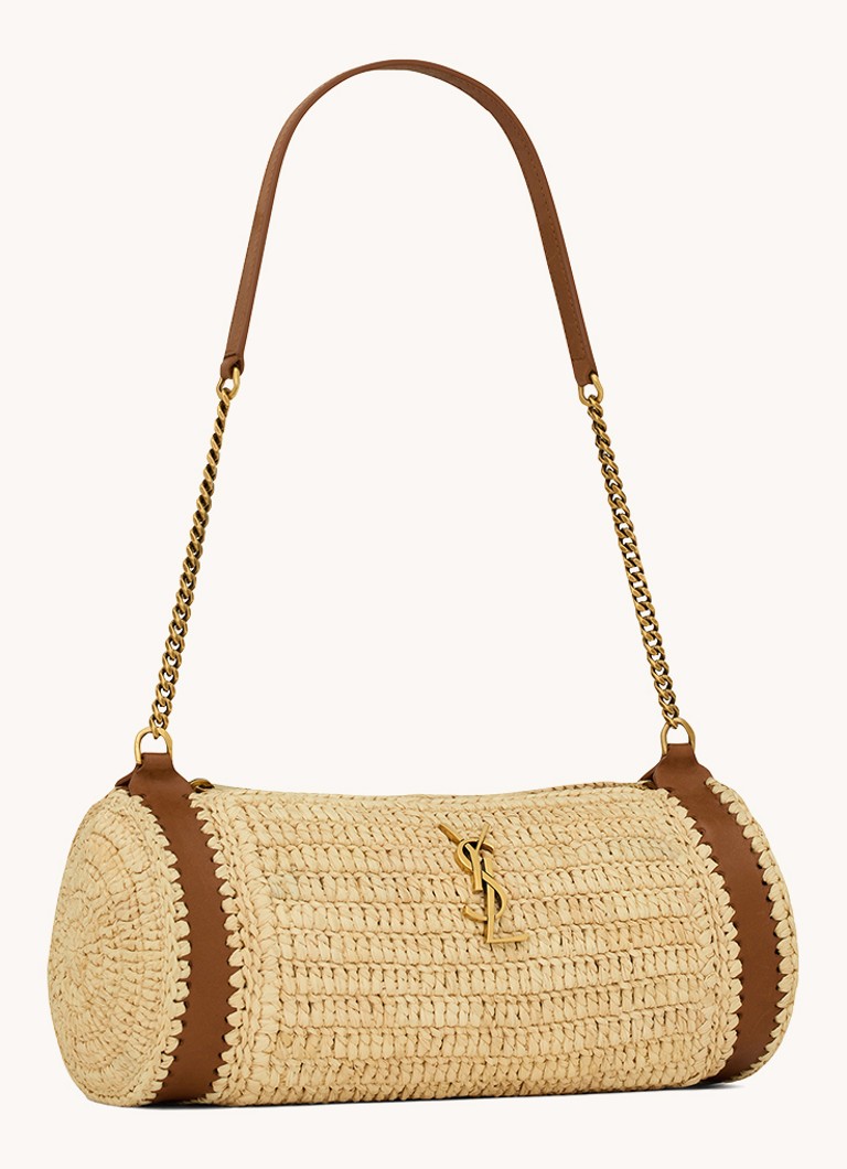 Borsa a tracolla Saint Laurent Cassandre piccola in rafia