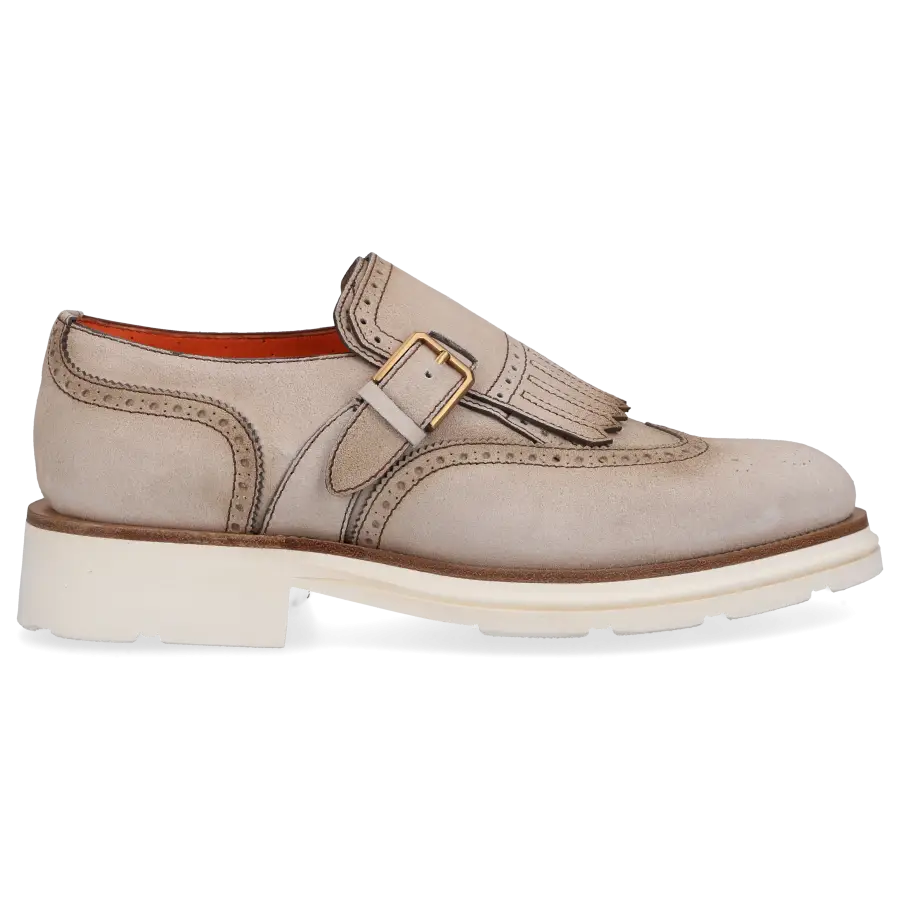 Santoni - Monk Schuhe 17747 Veloursleder - grau