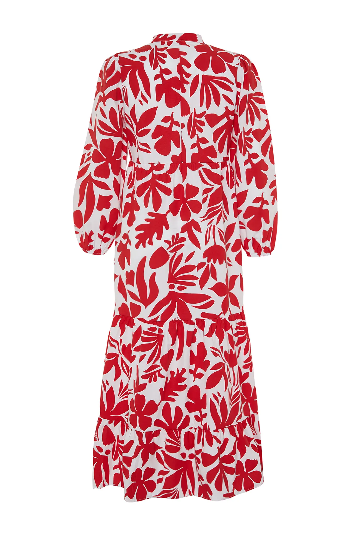 Trendyol Modest  Halbpatchwork-Kleid aus Baumwollgewebe mit Kachelmuster und weiter Passform TCTSS23EB00222