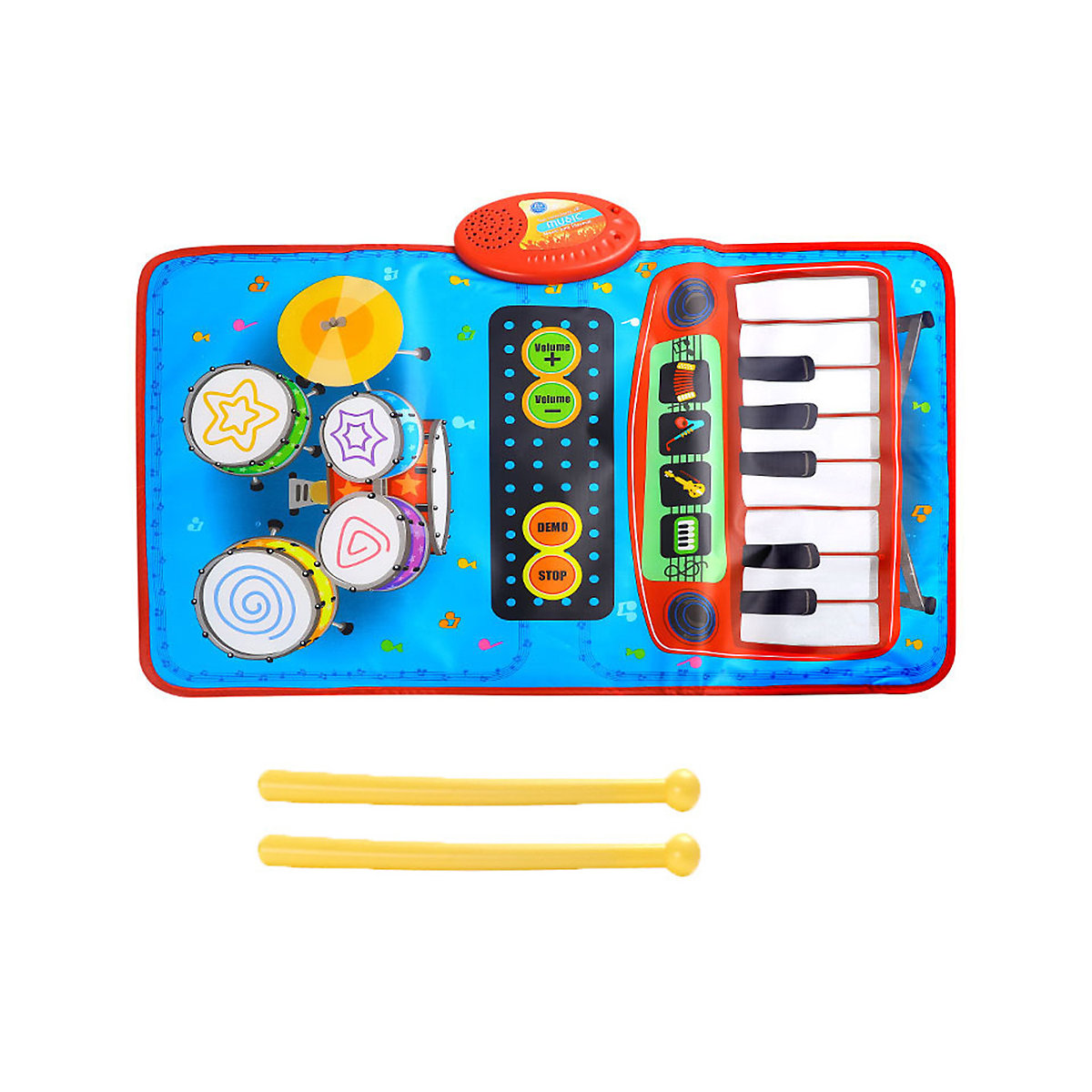 Musikmatten mit Klavier und Schlagzeug Klängen für Kinder