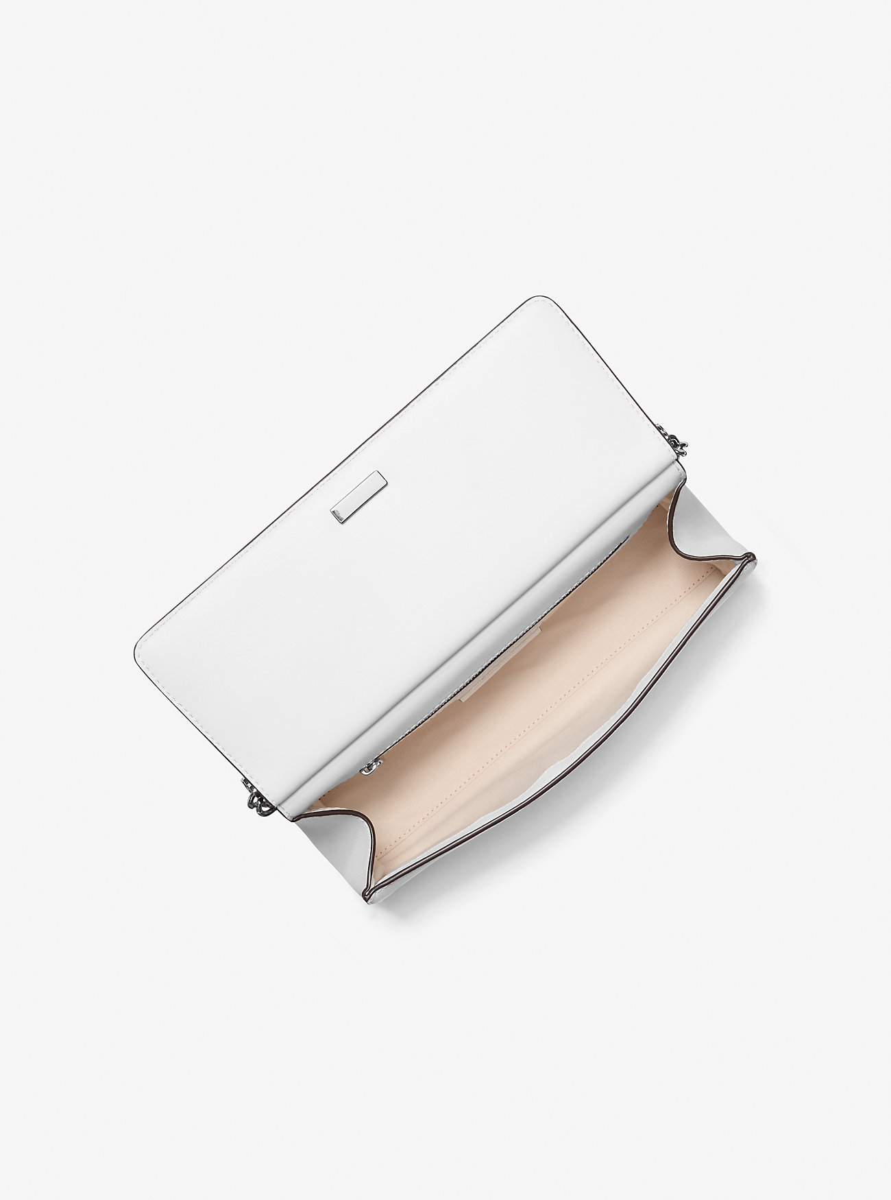 Carmine Medium Leather Pochette - OPTIC WHITE