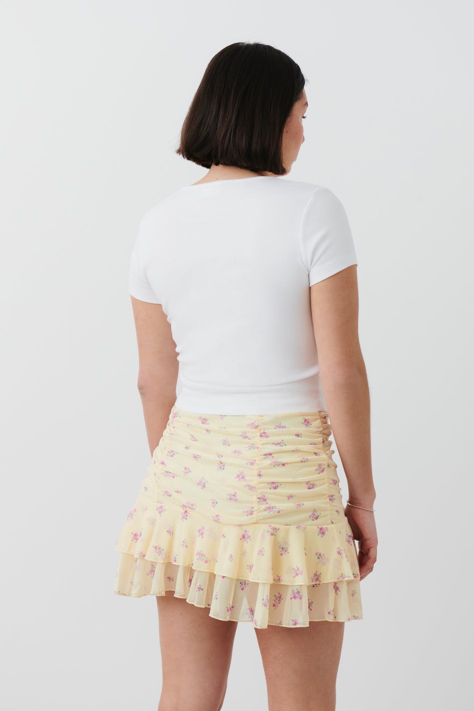Mesh ruched skirt