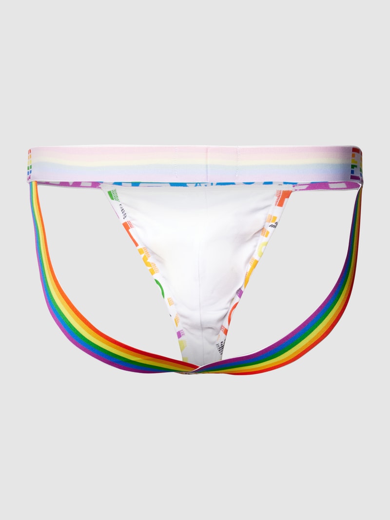 Jockstrap mit eingewebtem Logo Modell 'RAINBOW' in weiß