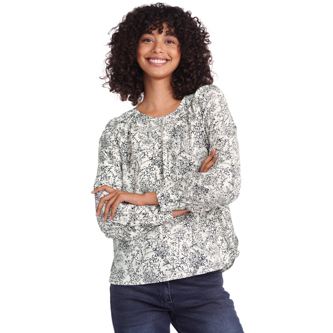 Damen Bluse mit Allover-Print