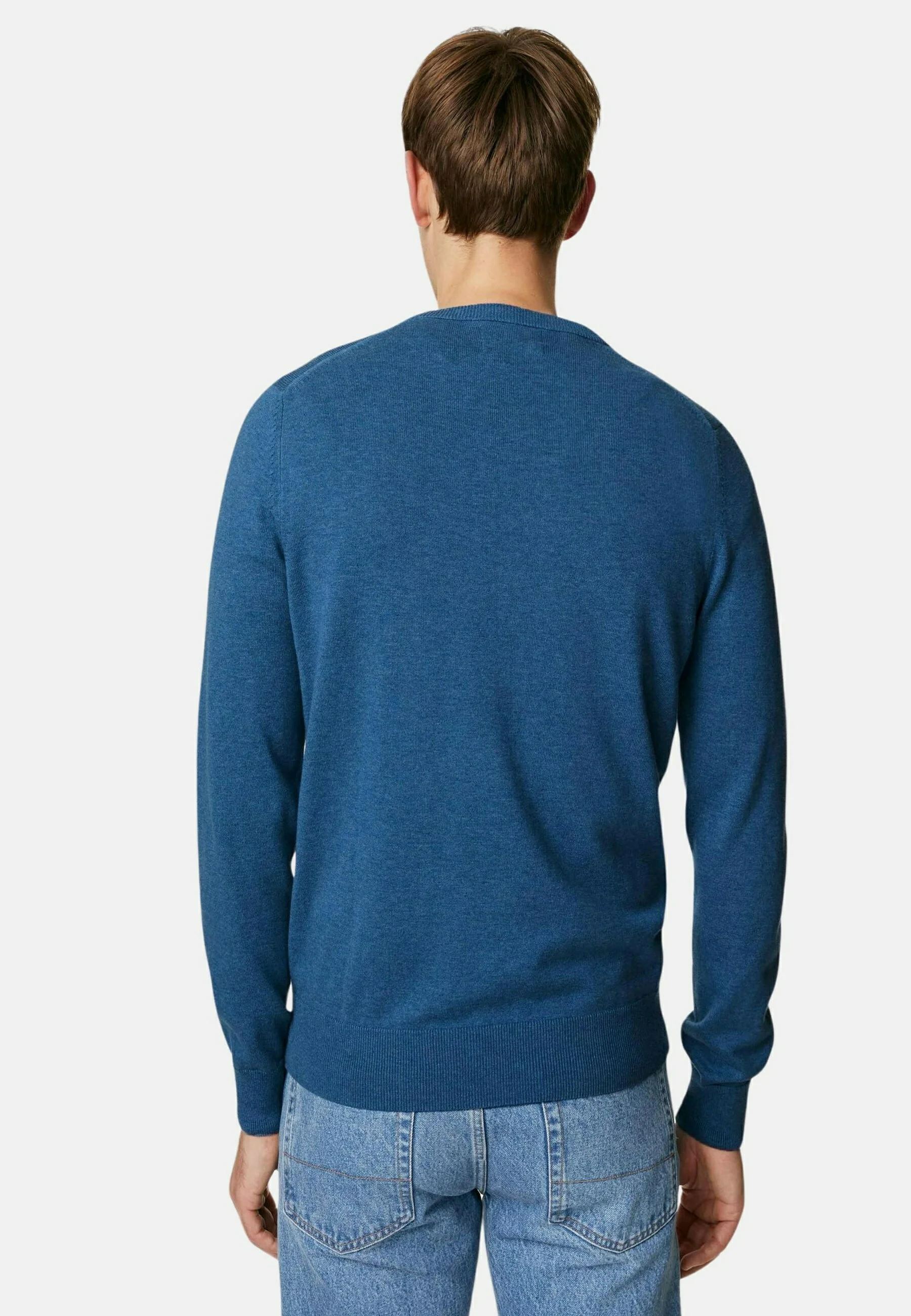 Jersey de cuello redondo de algodón puro de Marks & Spencer