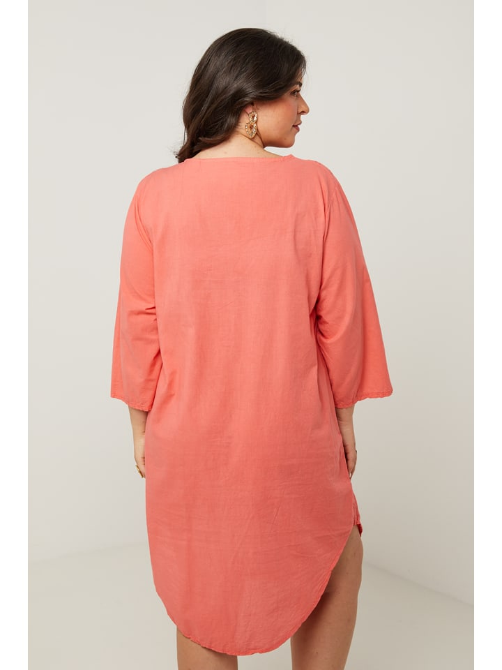 Curvy Lady Kleid in Koralle günstig kaufen