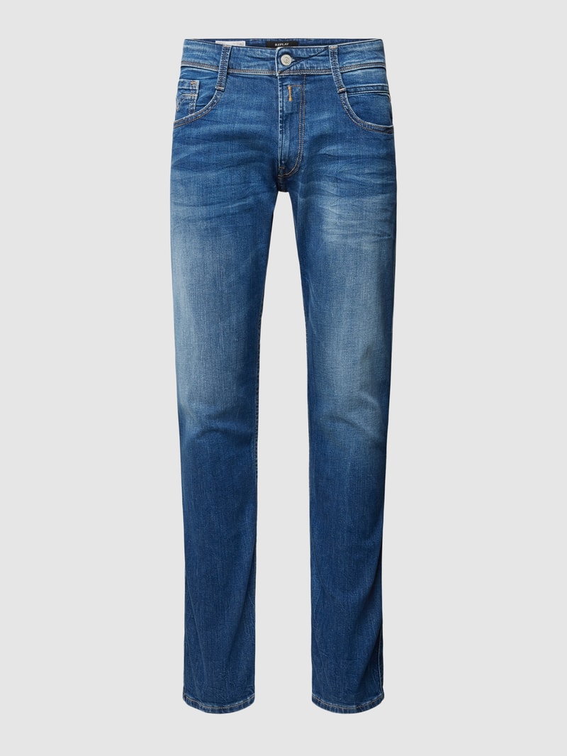 Straight Fit Jeans im 5-Pocket-Design Modell 'ANBASS' in jeans