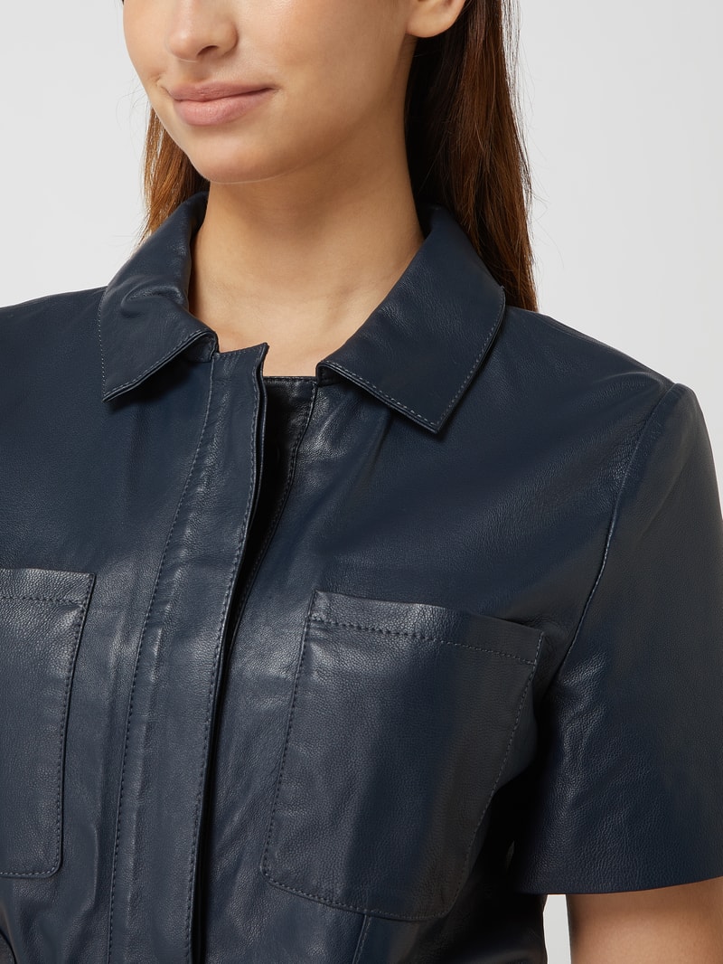 Playsuit aus Leder Modell 'Lara' in dunkelblau