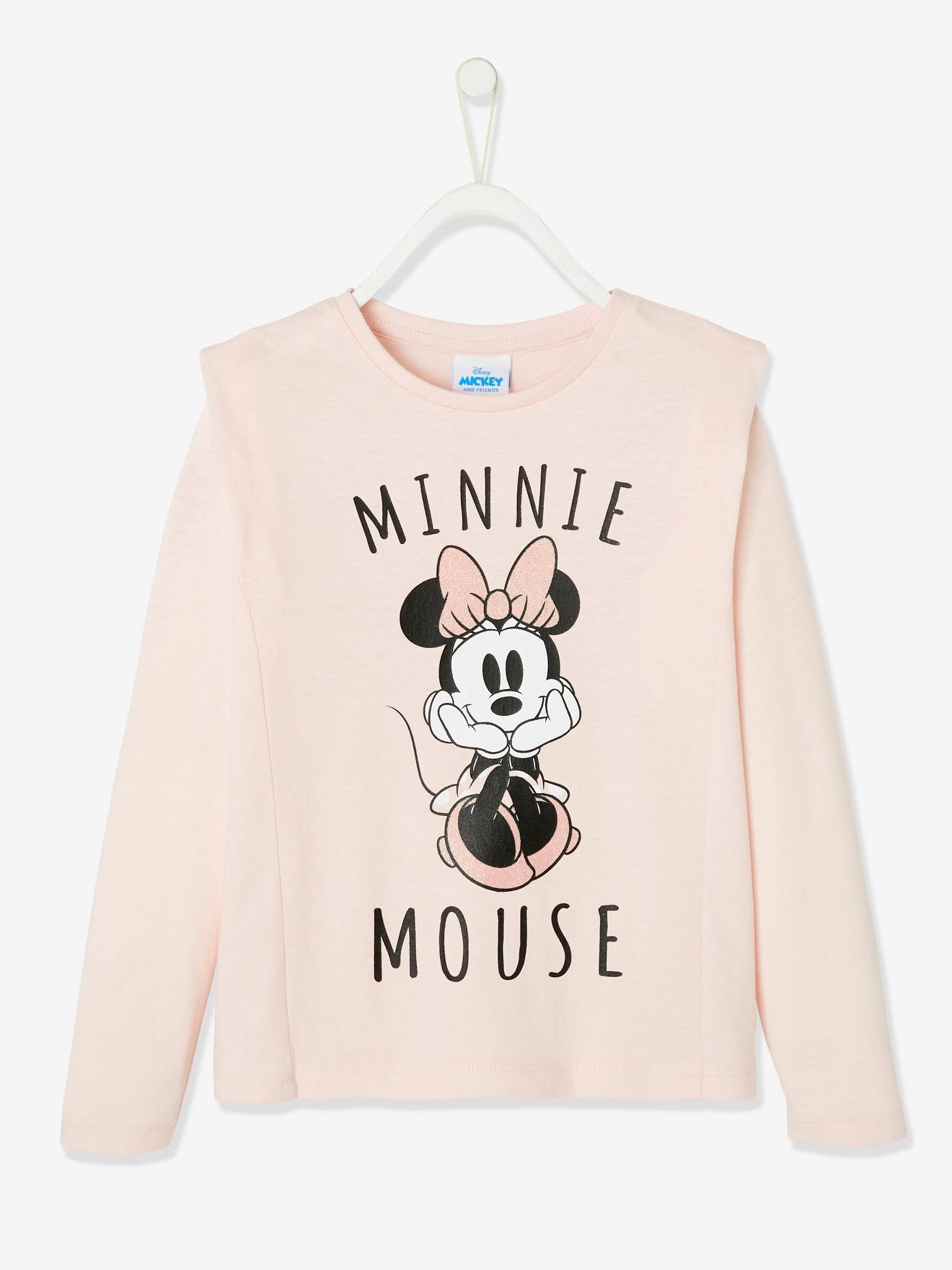T-shirt manches longues DS® Minnie fille rose avec anime