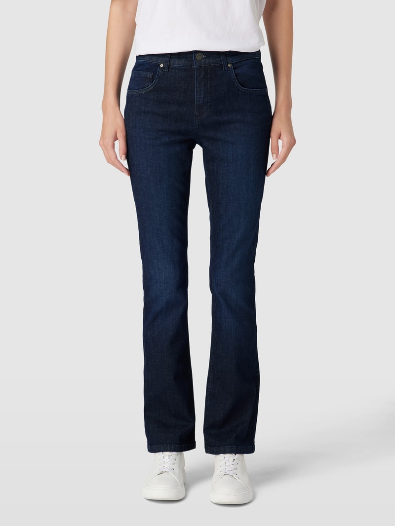 Bootcut Jeans im 5-Pocket-Design Modell 'LENI' in dunkelblau