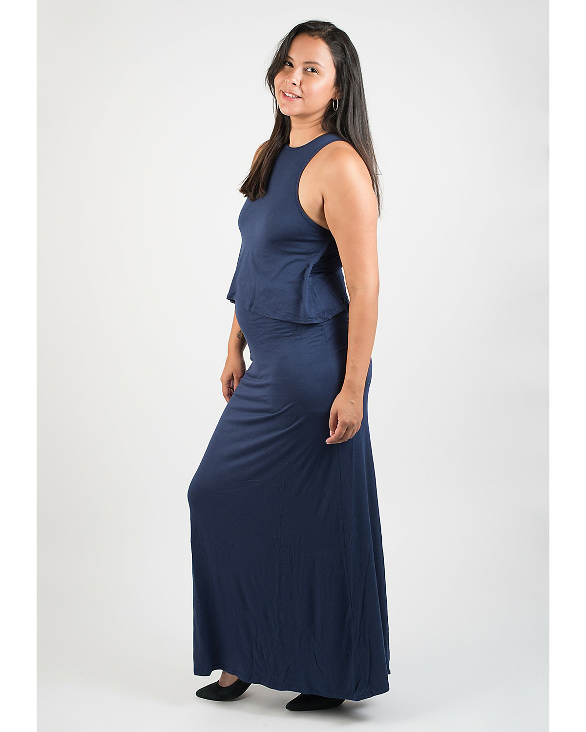 Stillkleid Double layer maternity & nursing maxi dress Stillkleider