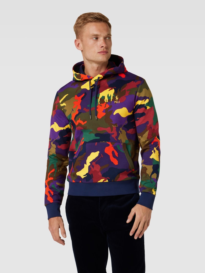 Hoodie mit Allover-Logo-Muster in schwarz
