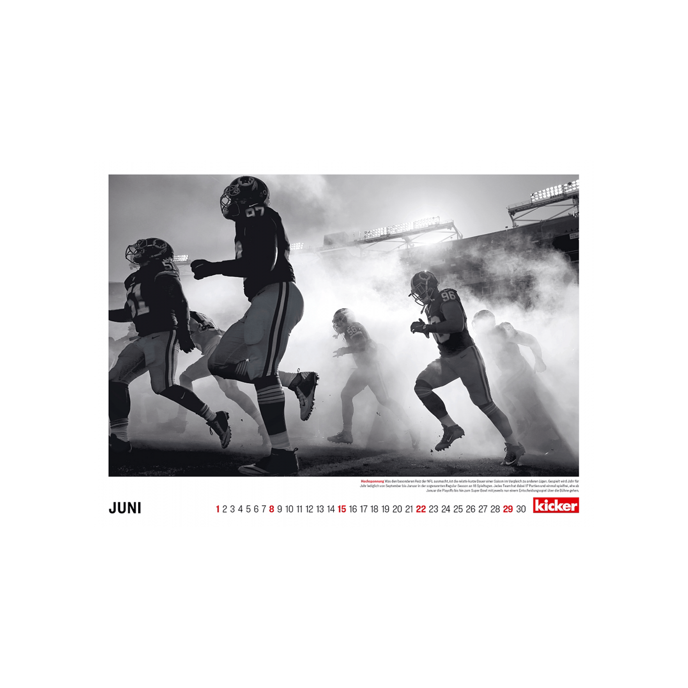 kicker American Football Monatskalender2025