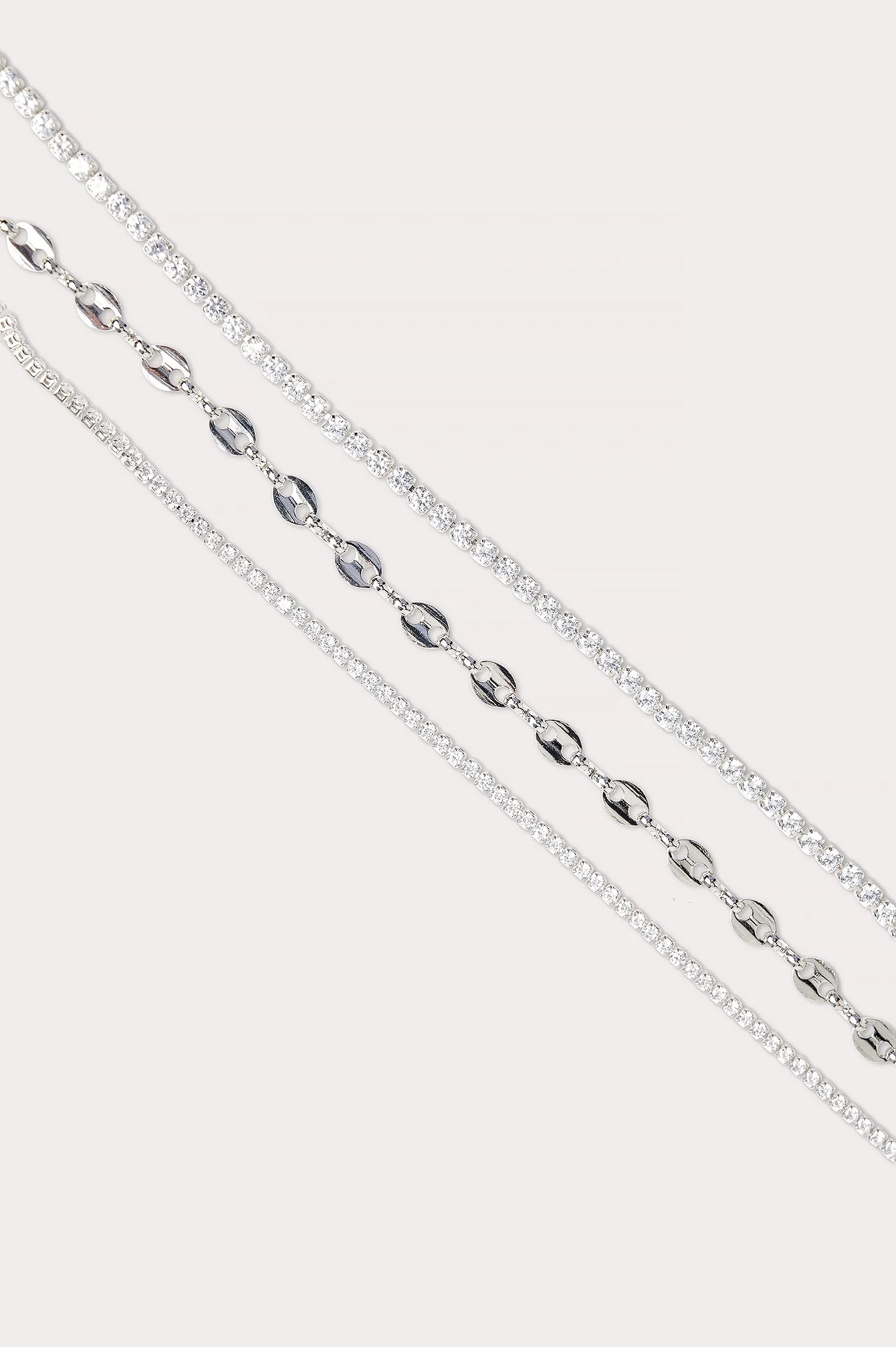 Mehrlagige Strass-Halskette
