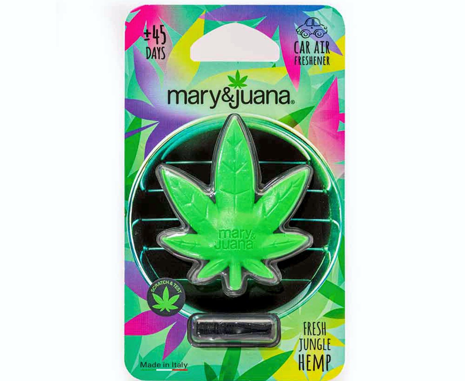 mary&juana Luftfilter Lufterfrischer Auto Clip Duftspender HEMP verdächtig aber lecker