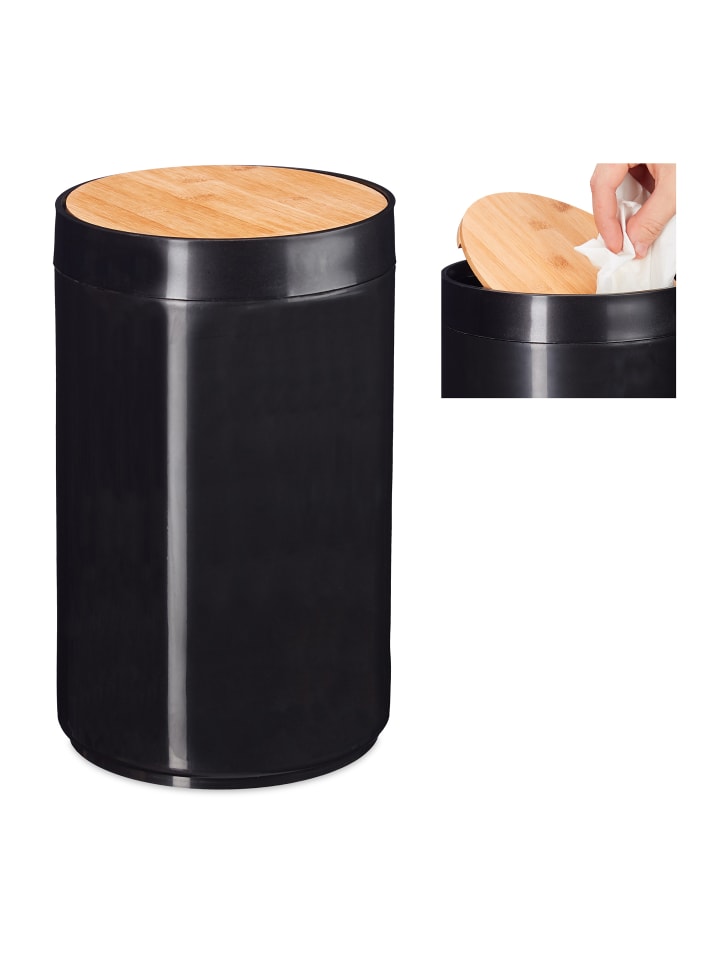 relaxdays Kosmetikeimer in Schwarz - 5,5 L günstig kaufen onesize