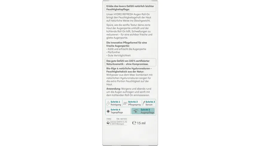 lavera HYDRO REFRESH Augen Roll-On 15 ml