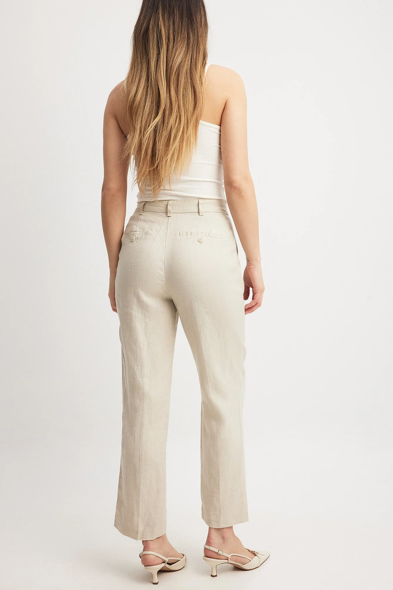 Kurze Leinenhose