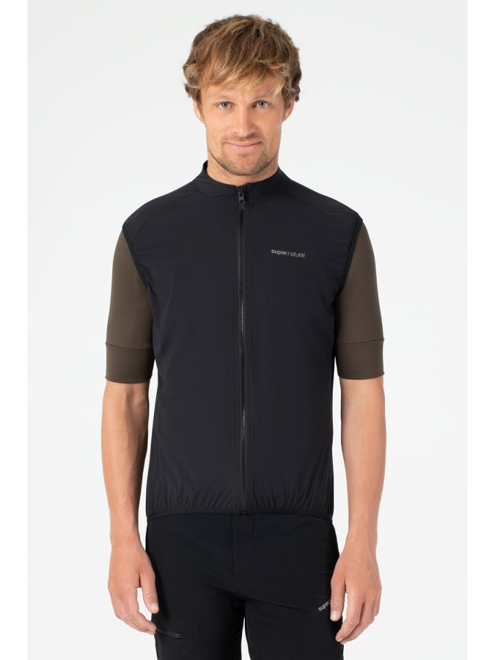 super.natural Merino Fahrradweste M UNSTOPPABLE GILET in schwarz günstig kaufen