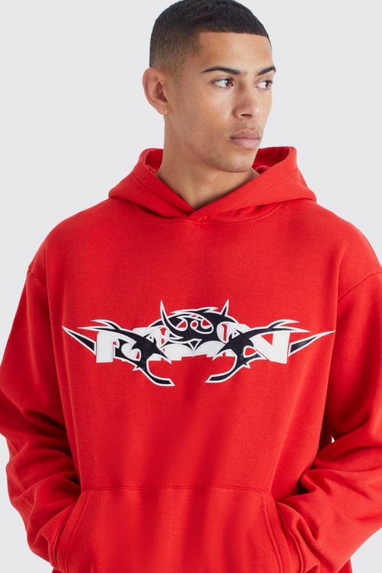 Oversize Hoodie mit PU-Applikation