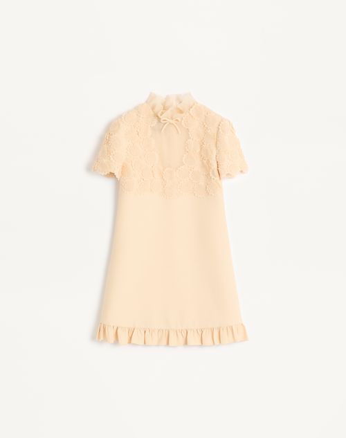 Kort Broderet Crepe Couture Kjole