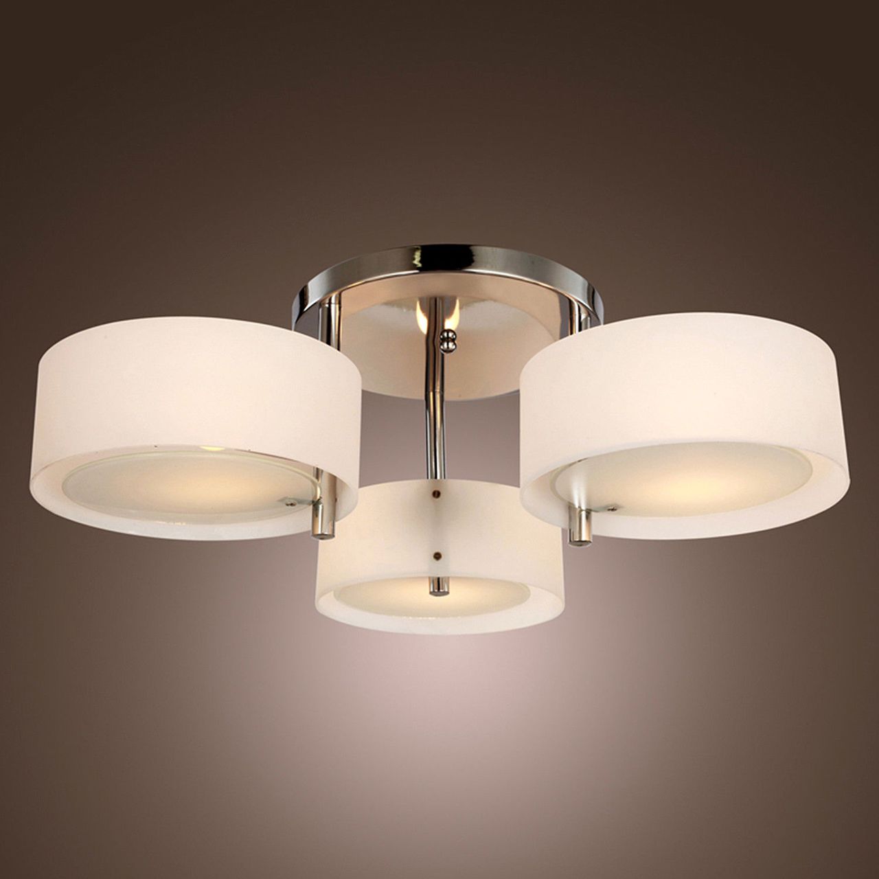 HOMCOM Deckenlampe Deckenleuchte Kronleuchter 40W Leuchte 3-flammig Chrom Acryl E27, Warmweiß, Ø64xH20cm