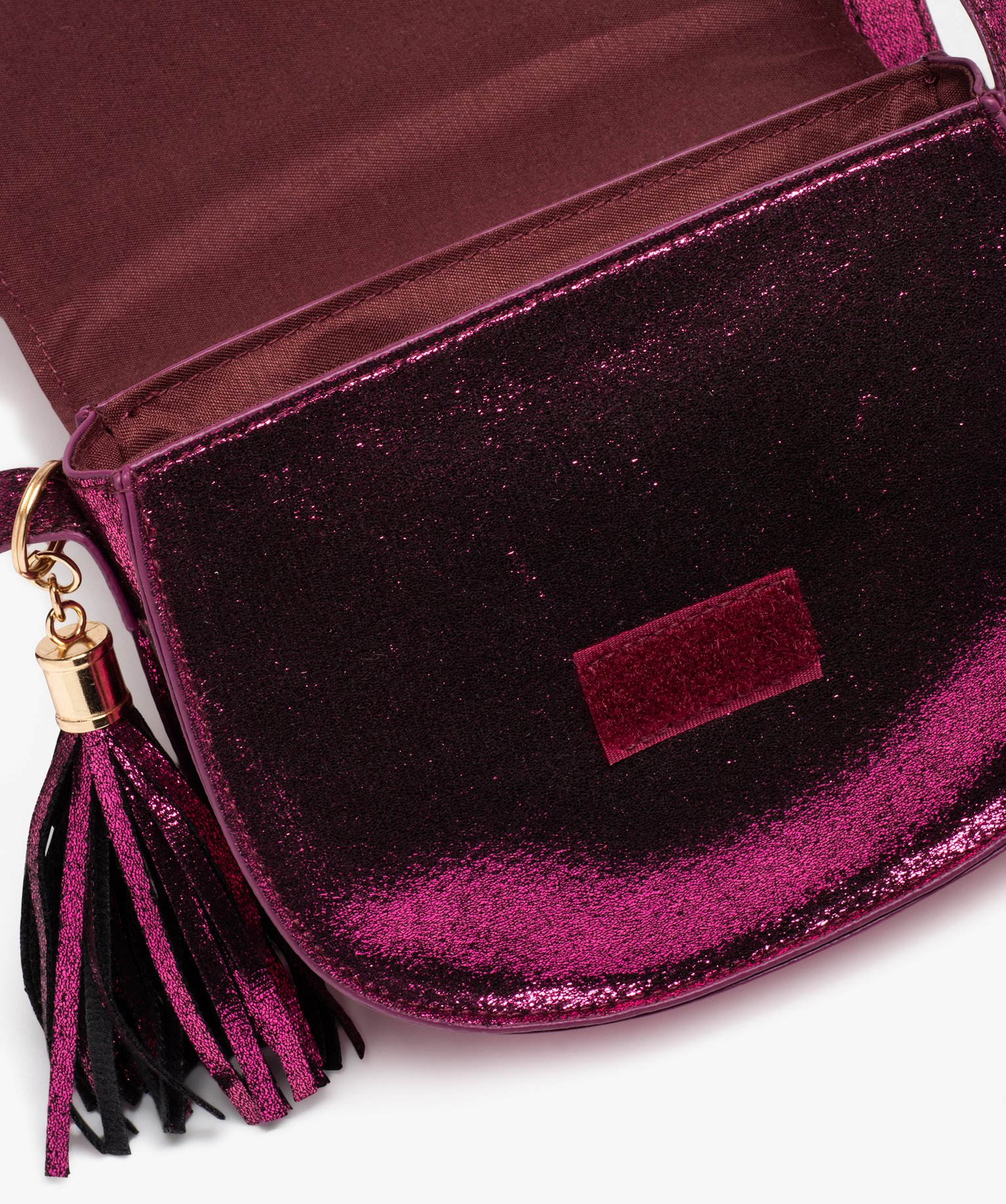 Sac pailleté forme besace avec bandoulière fille violet | GEMO