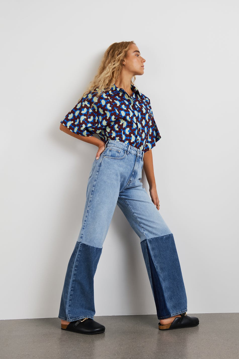 Block wide jeans