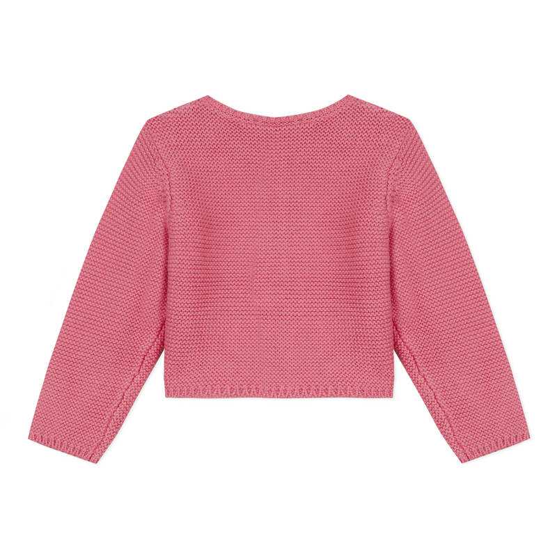 Cardigan bébé en point mousse rose naissance Absorba