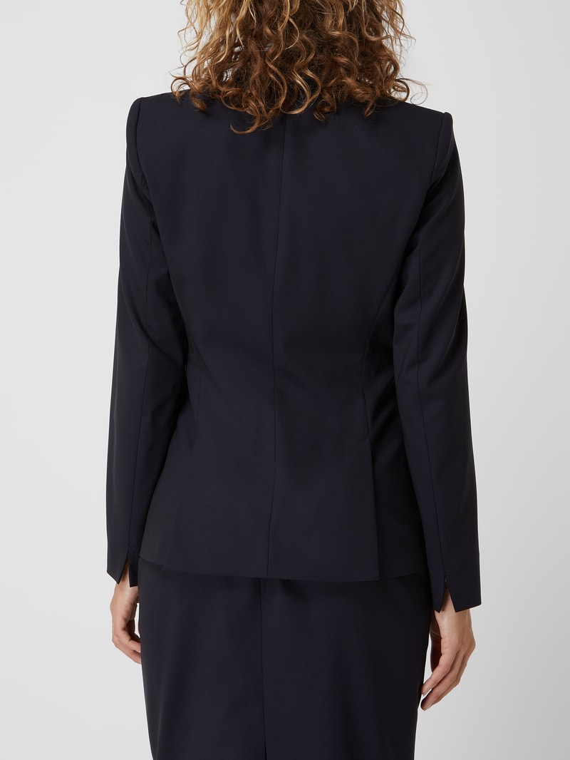 Blazer aus Schurwollmischung in marineblau