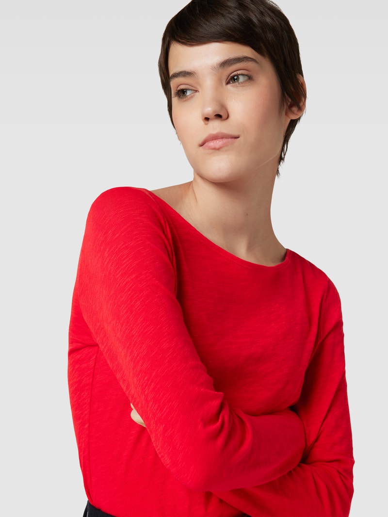 Longsleeve mit U-Boot-Ausschnitt in rot