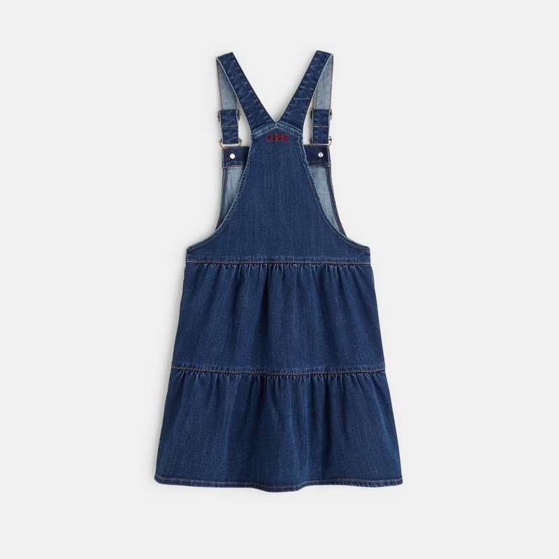 Robe salopette denim Chipie bleue fille