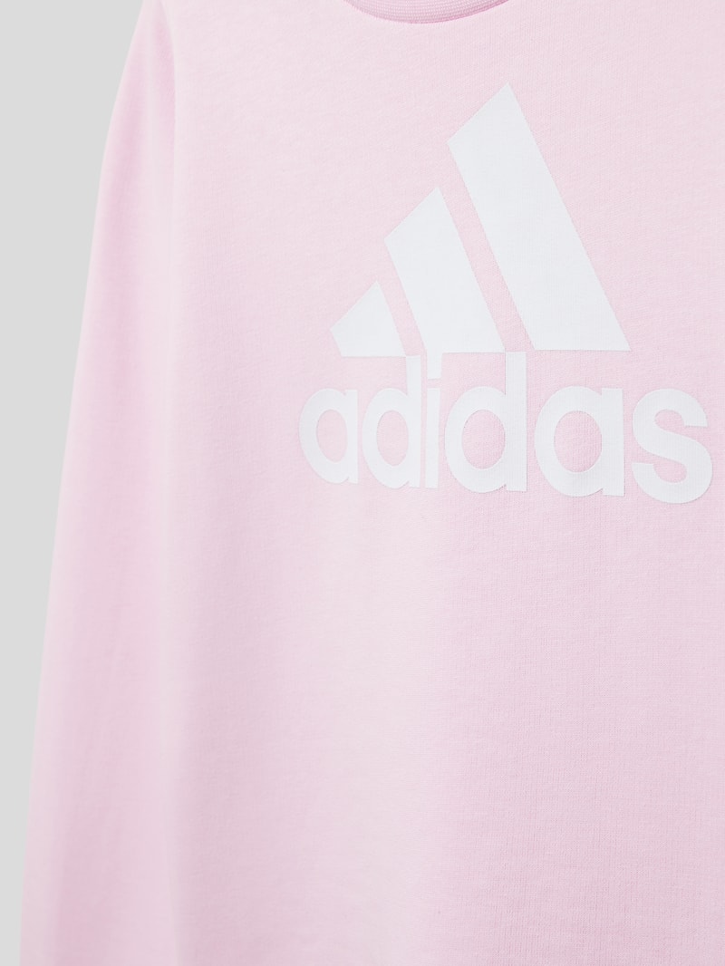 Sweatshirt mit Label-Print in hellrosa