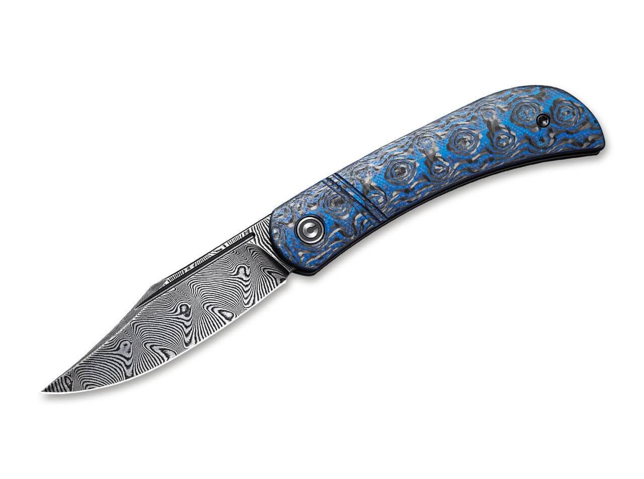 Appalachian Drifter Damascus G10 CF Blue