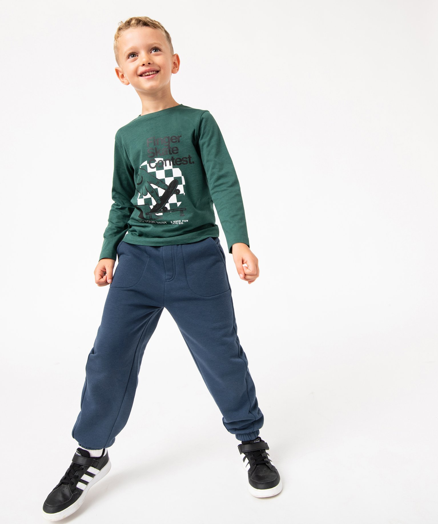 Pantalon de jogging molletonné Garçon bleu | GEMO