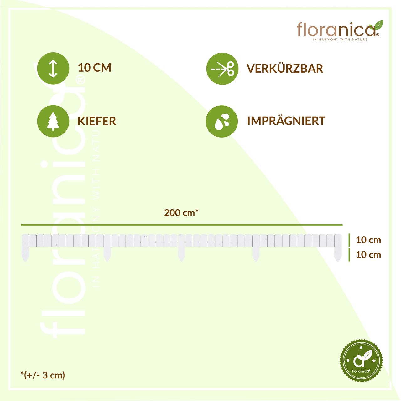 Pemicont Rollborder Flexibler Holzzaun Rolborder Beeteinfassung Rasenkante Gartenzaun