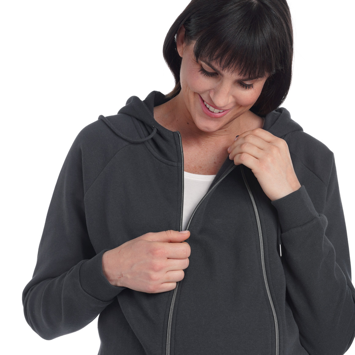 Damen Umstands-Sweatjacke mit Kapuze