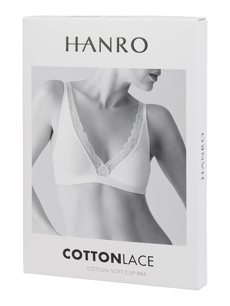 Bralette mit Stretch-Anteil Modell 'Cotton Lace' in schwarz